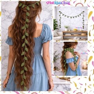 Handmade Crochet Hair Wrap Scarf Vine Garland Wall Decor 67 Inch PinkRainCloud